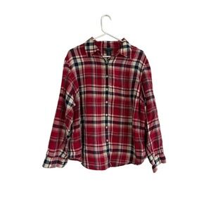 Vintage Lauren Ralph Lauren Linen Plaid Button Up Top Women’s 2X Initial Logo